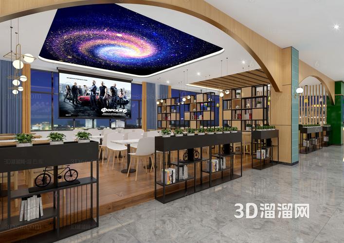 现代食堂 高校食堂 企业食堂 网红食堂 学校食堂 餐厅3d模型